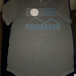 Gray and Blue Graphic T-Shirt